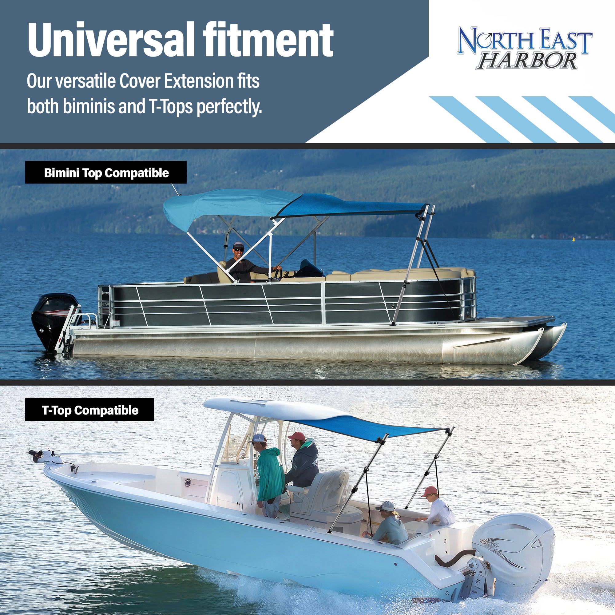 KNOX Universal T-Top Shade Extension for Bimini Tops for Boats