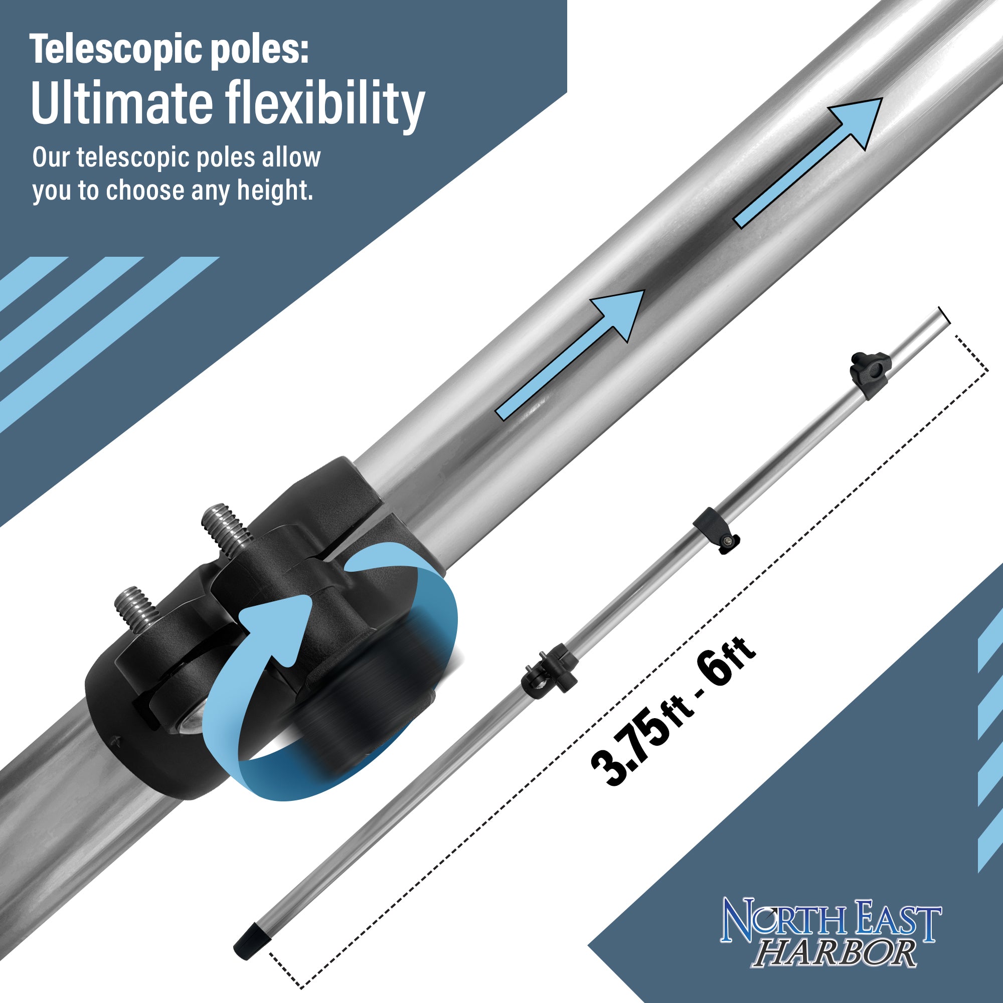 KNOX Universal T-Top Shade Extension for Bimini Tops for Boats