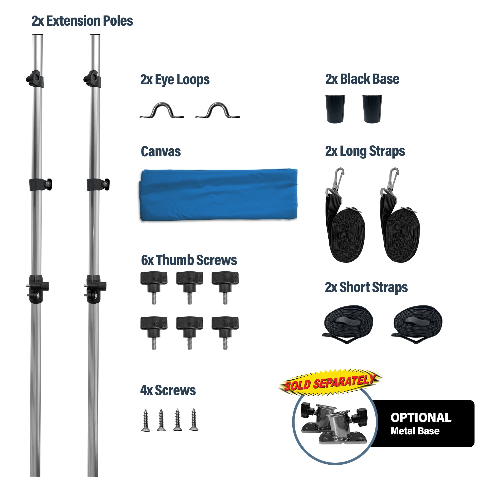 KNOX Universal T-Top Shade Extension for Bimini Tops for Boats