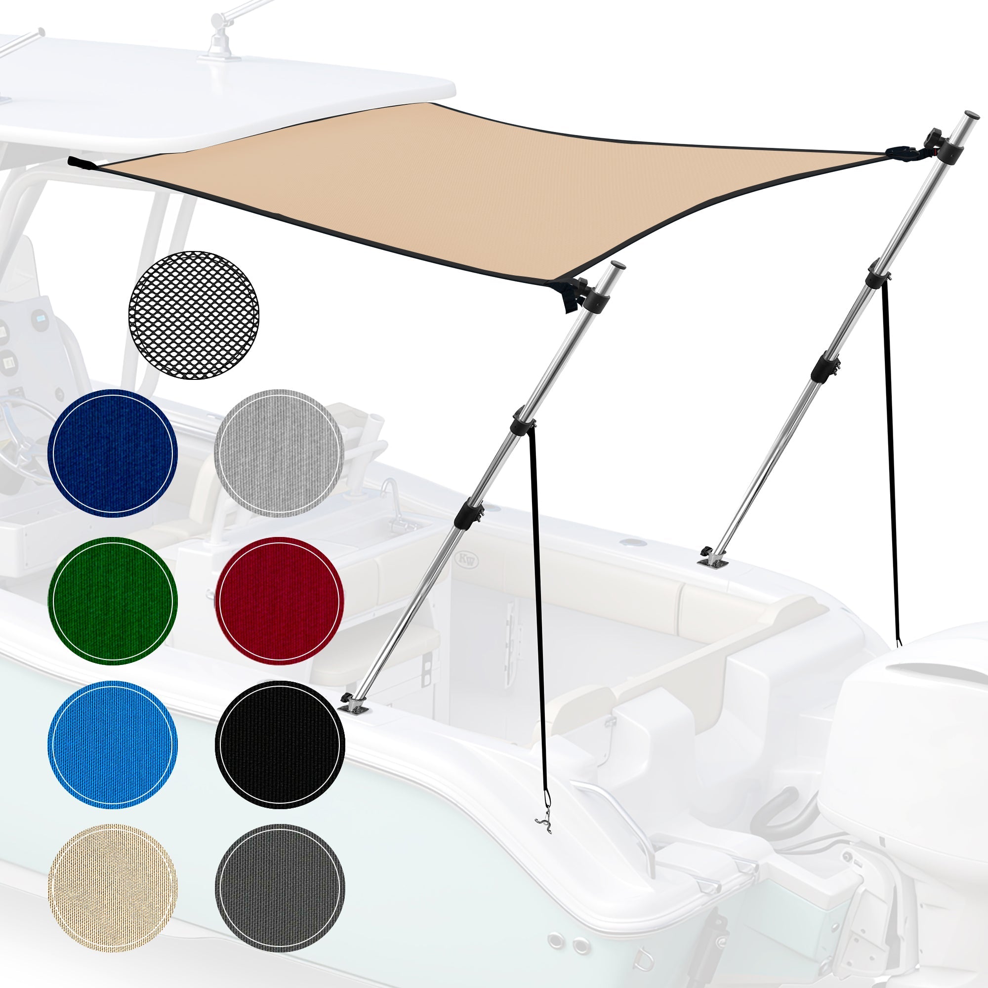 KNOX Universal T-Top Shade Extension for Bimini Tops for Boats
