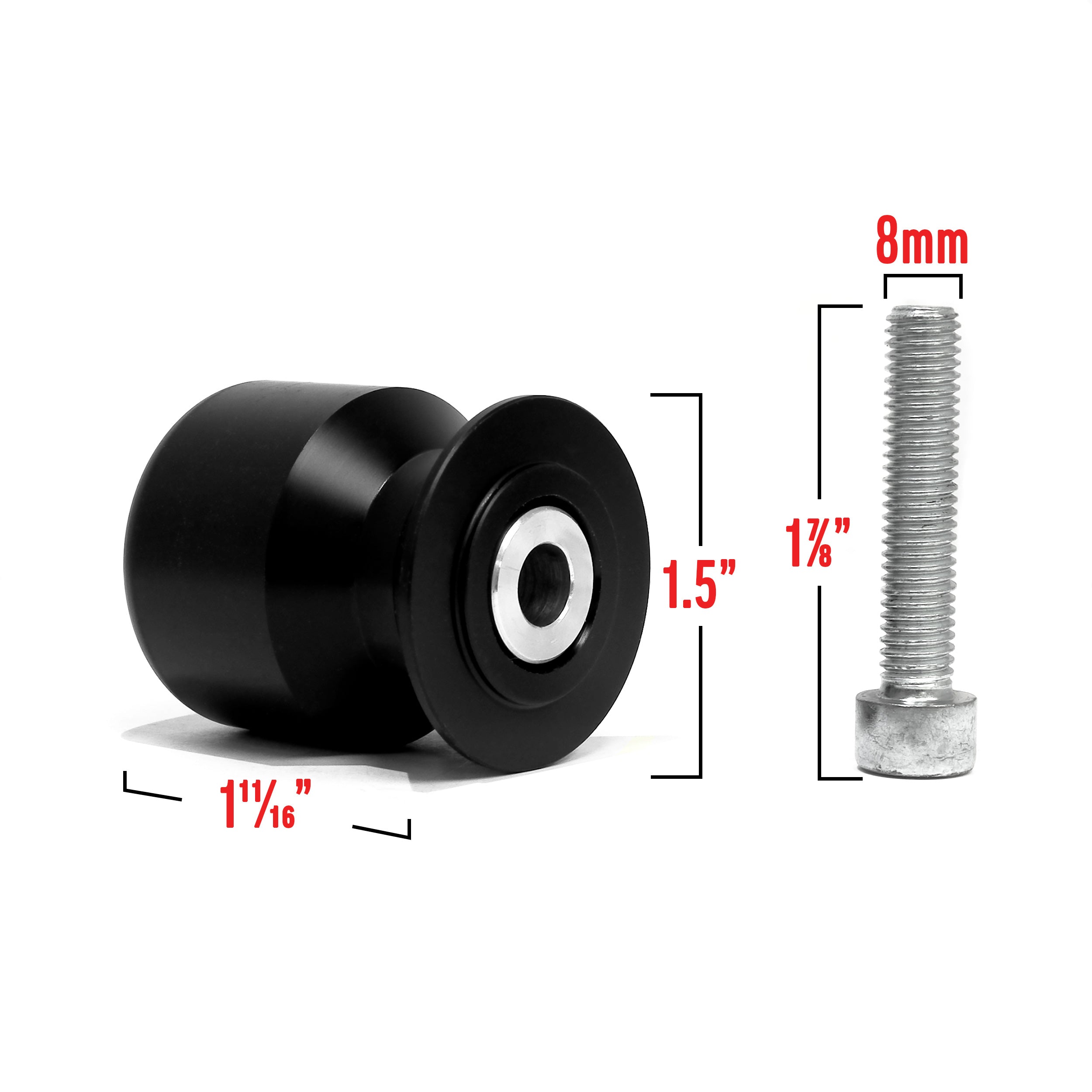 Suzuki / Honda CBR 600 954 1000 RR Black Swingarm Spools Sliders