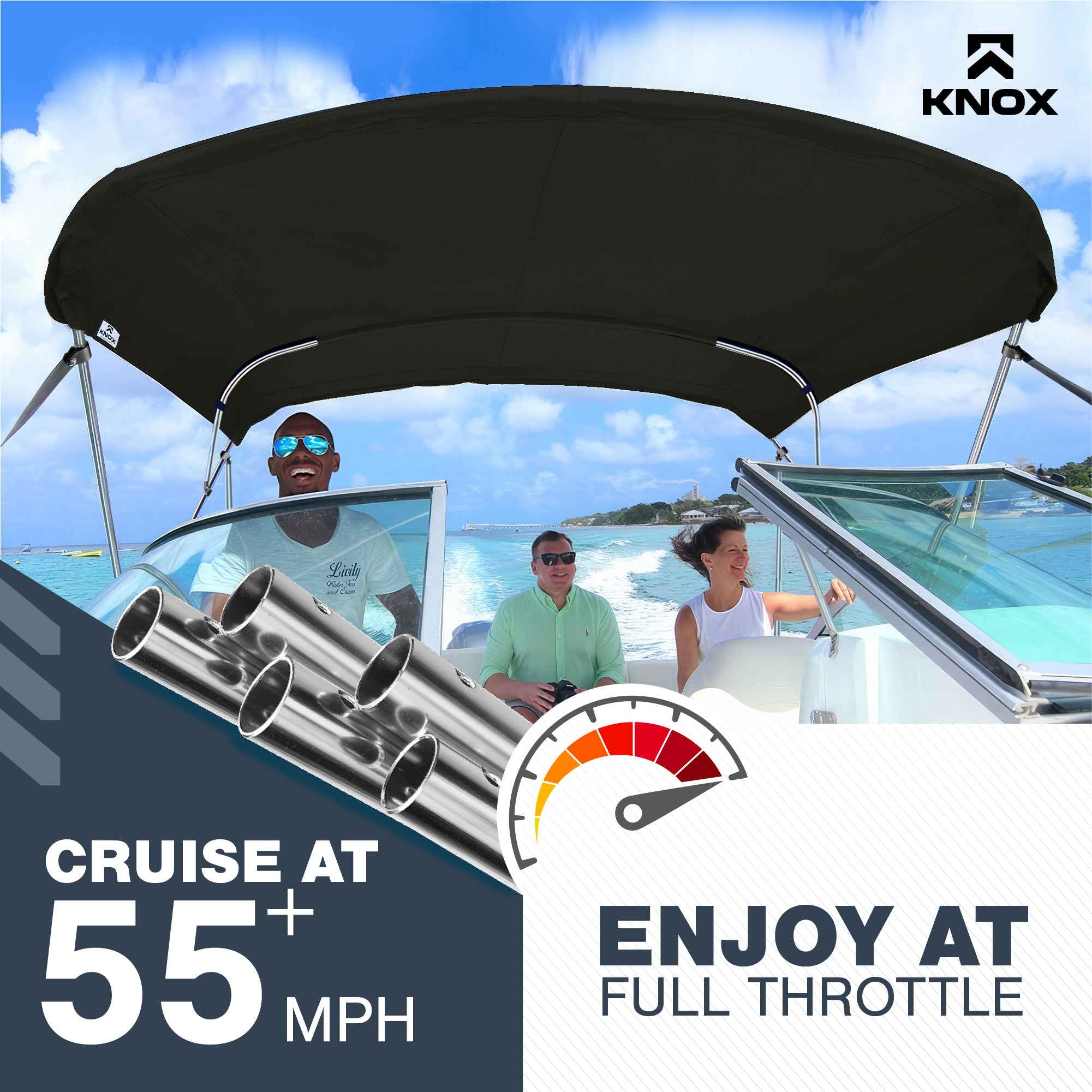 KNOX 3 Bow Mesh Bimini Tops