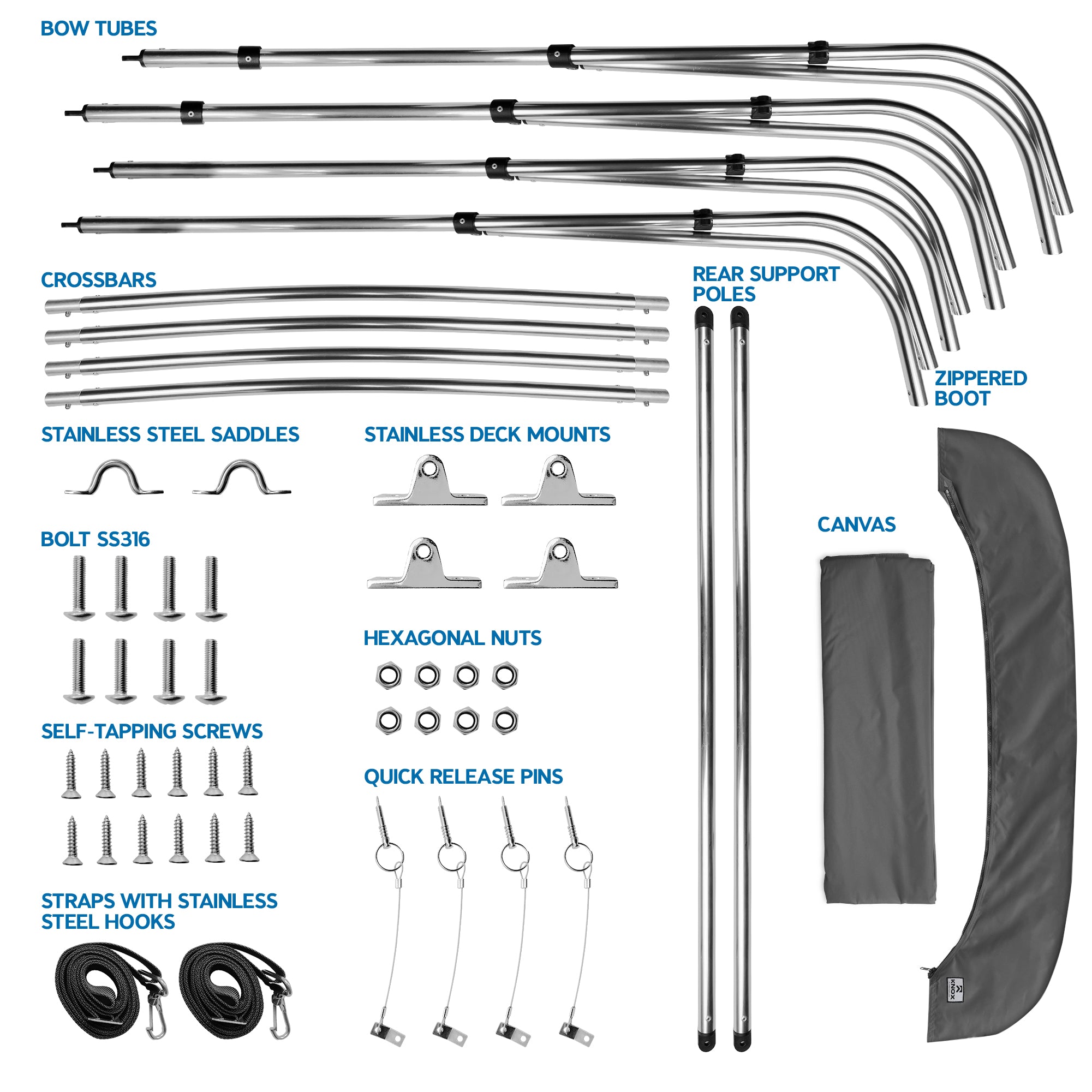 North East Harbor 4 Bow Bimini Tops for Boats