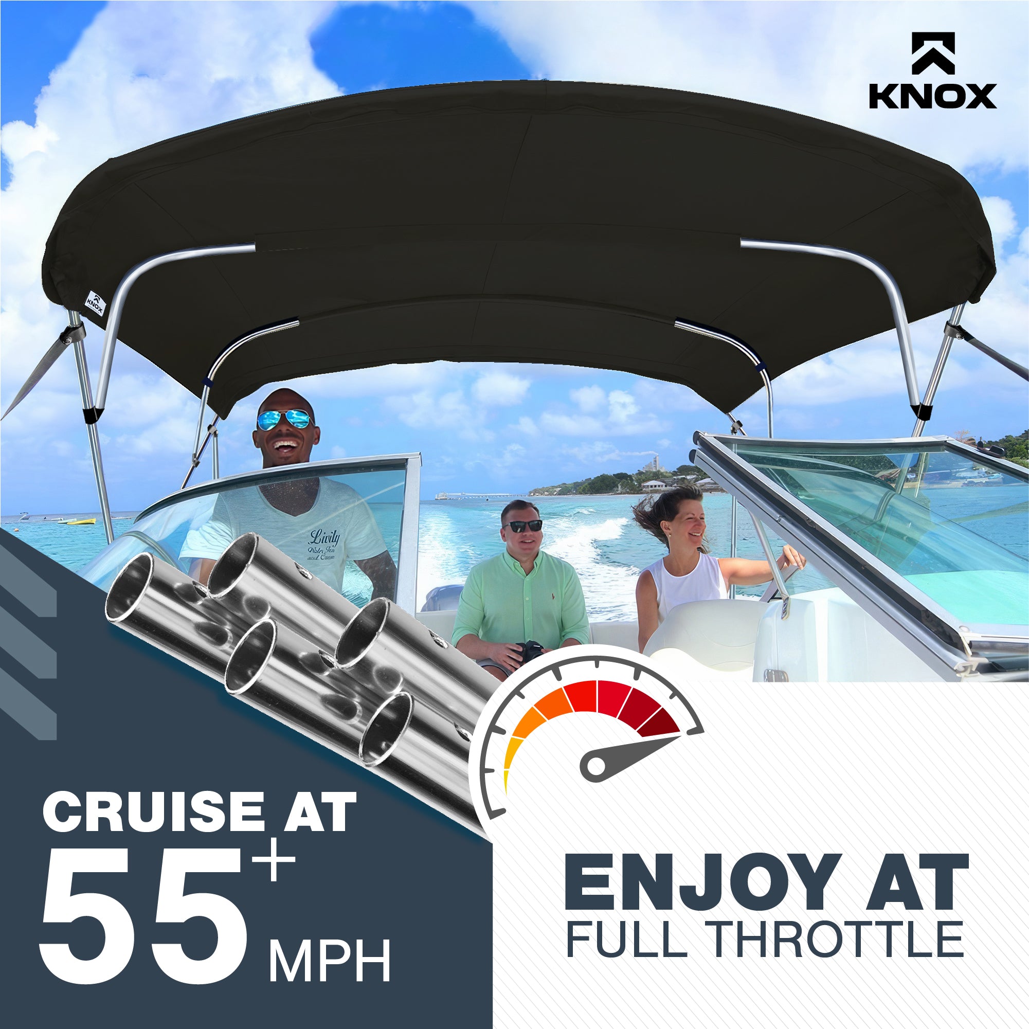 KNOX 4 Bow Mesh Bimini Tops