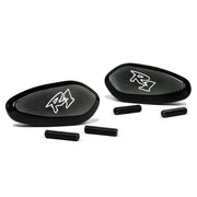 Yamaha YZF R1 Mirror Block Off Plates Logo Engraved Black Set (2000-2008)
