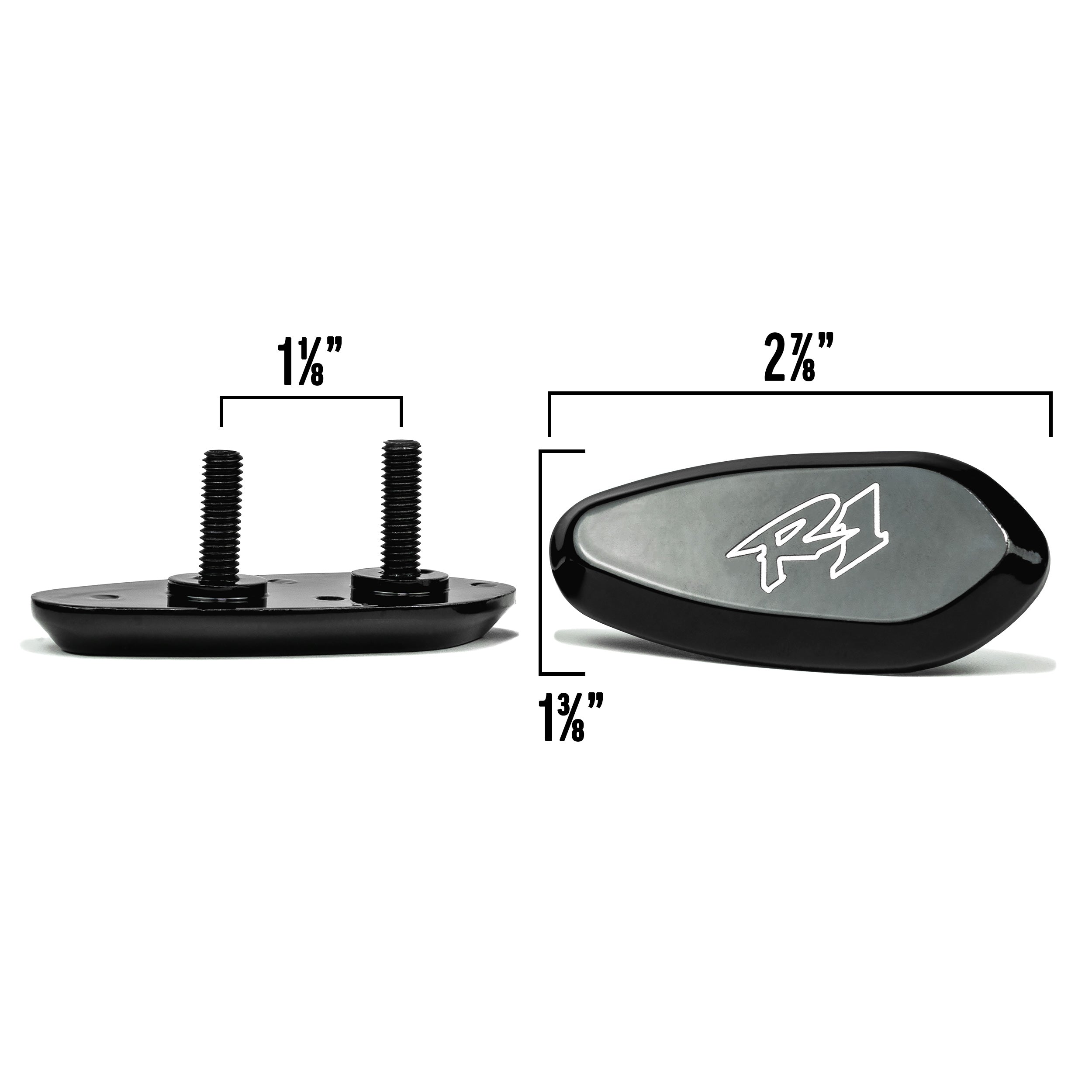 Yamaha YZF R1 Mirror Block Off Plates Logo Engraved Black Set (2000-2008)