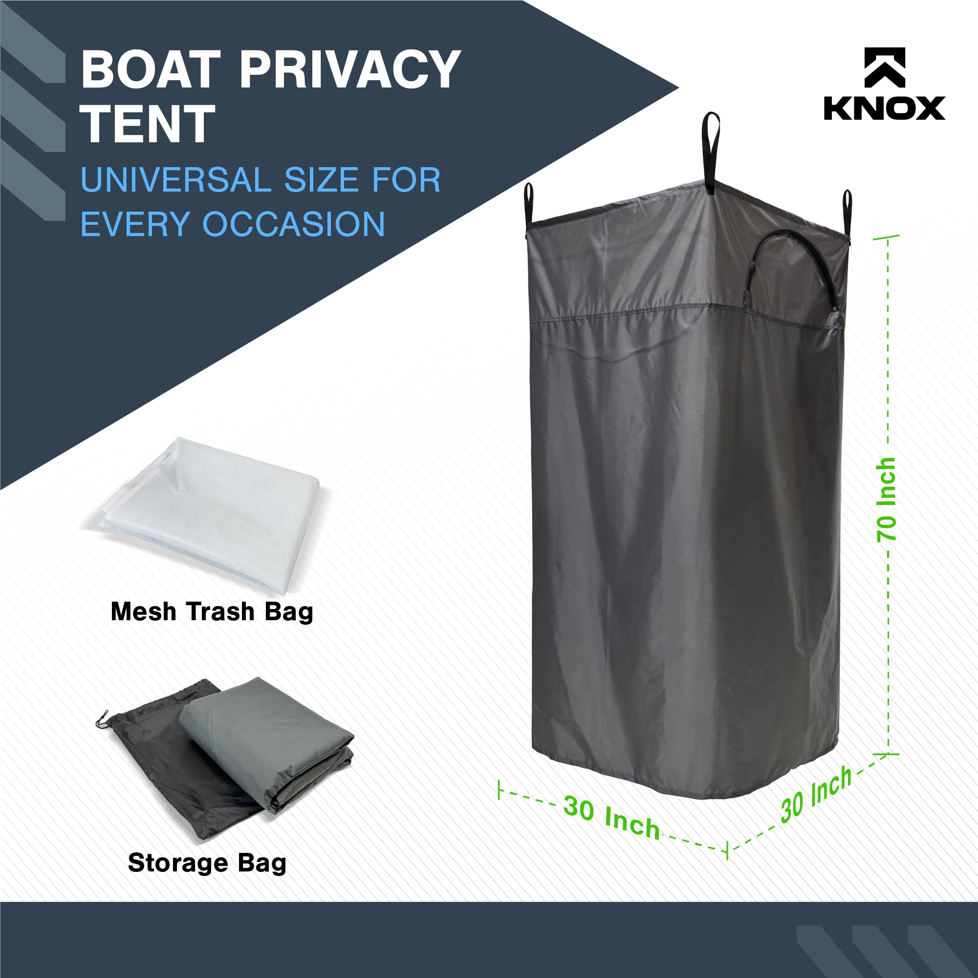 KNOX Boat Privacy Tent Hanging Portable Shower Curtain