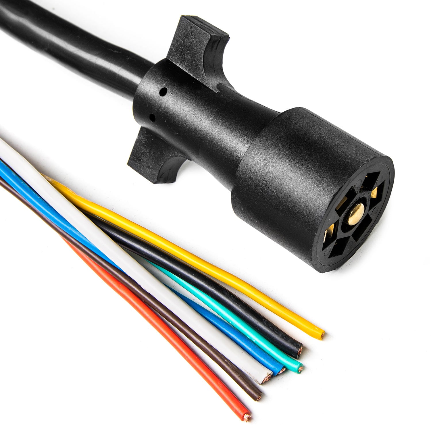 15ft. 7-Way Electrical Plug Trailer RV Towing Camper Color Coded Wiring Harness