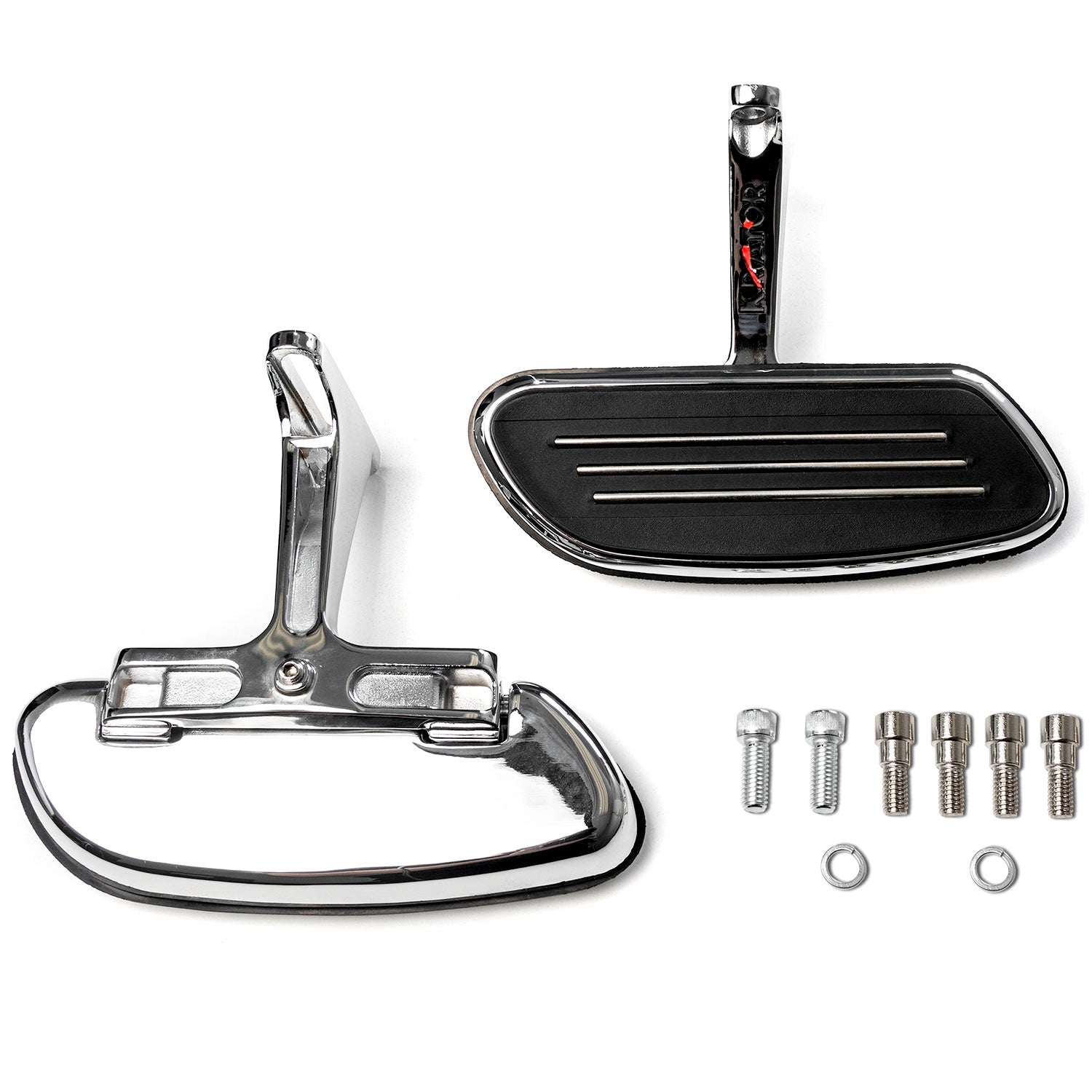 Krator Chrome Rear Passenger Floorboards Streamliner-Style Flip-Up Footboard