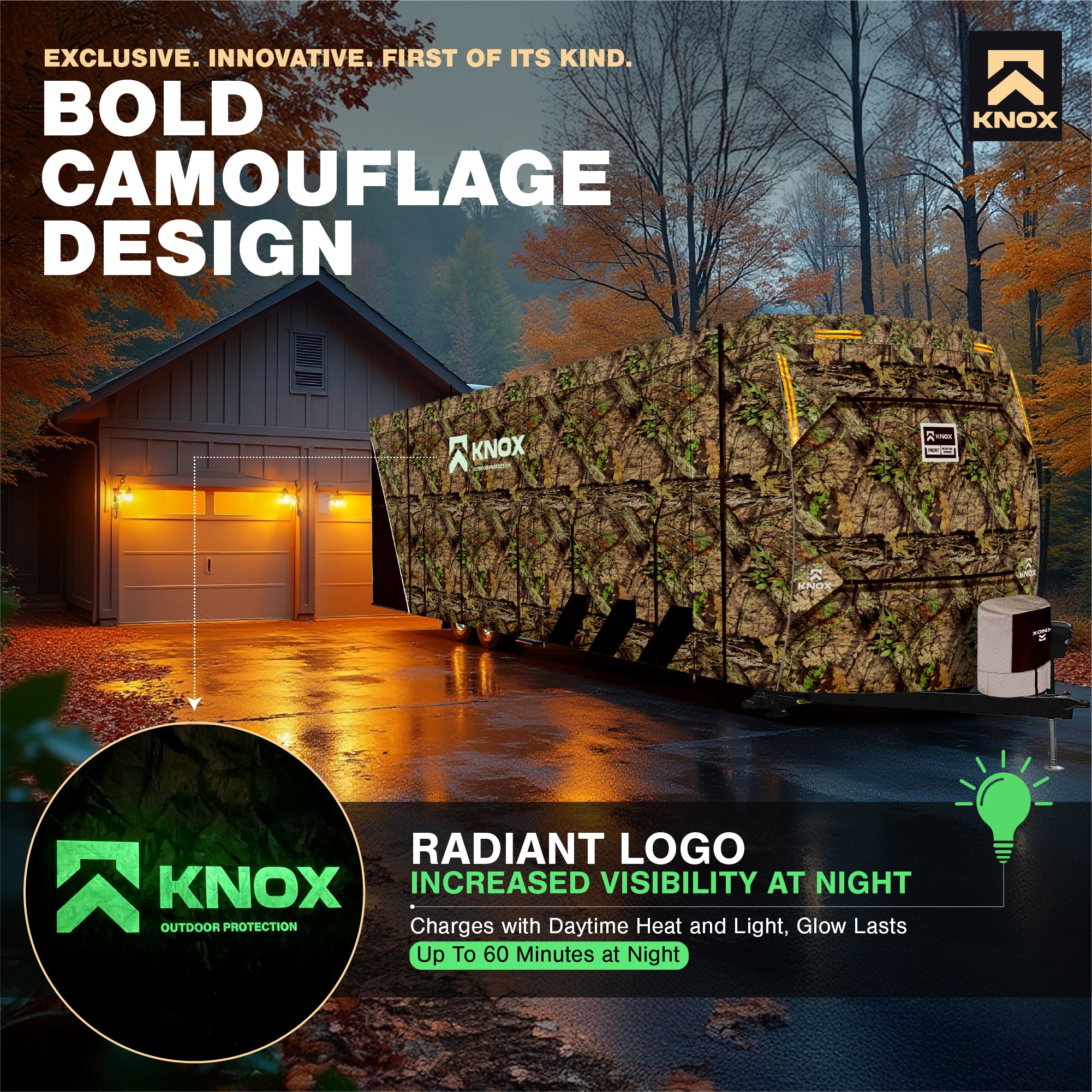 KNOX 2nd Gen Travel Trailer Cover, Camo