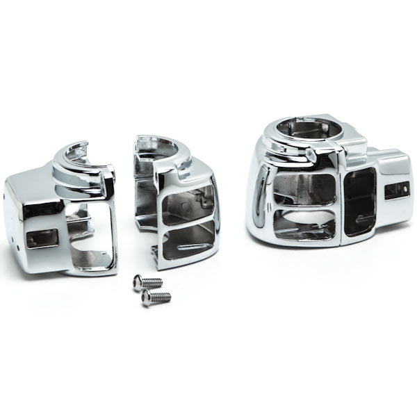 Chrome Handlebar Switch Cover Kit for Harley Davidson Electra Glide Street Glide Road Glide FLHT FLHX (1996-2012)