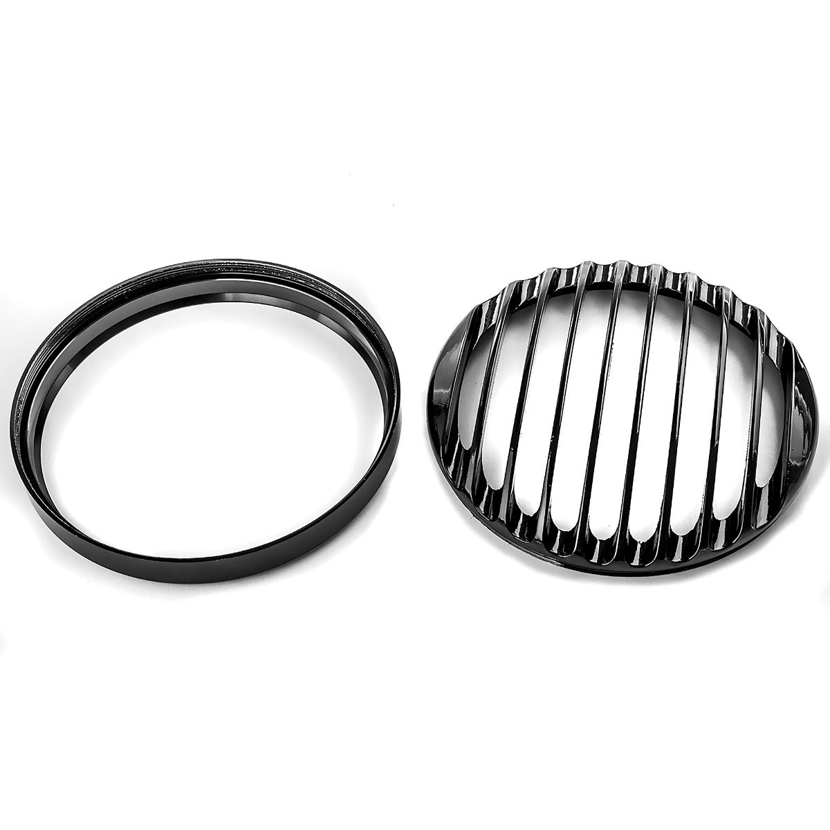 5 3/4" Black Aluminum Headlight Grill Cover For Harley Davidson Sportster Motorcycles XL 1200 Iron 883 Dyna Super Glide FXDC Low Rider Street Bob FXDB Wide Glide