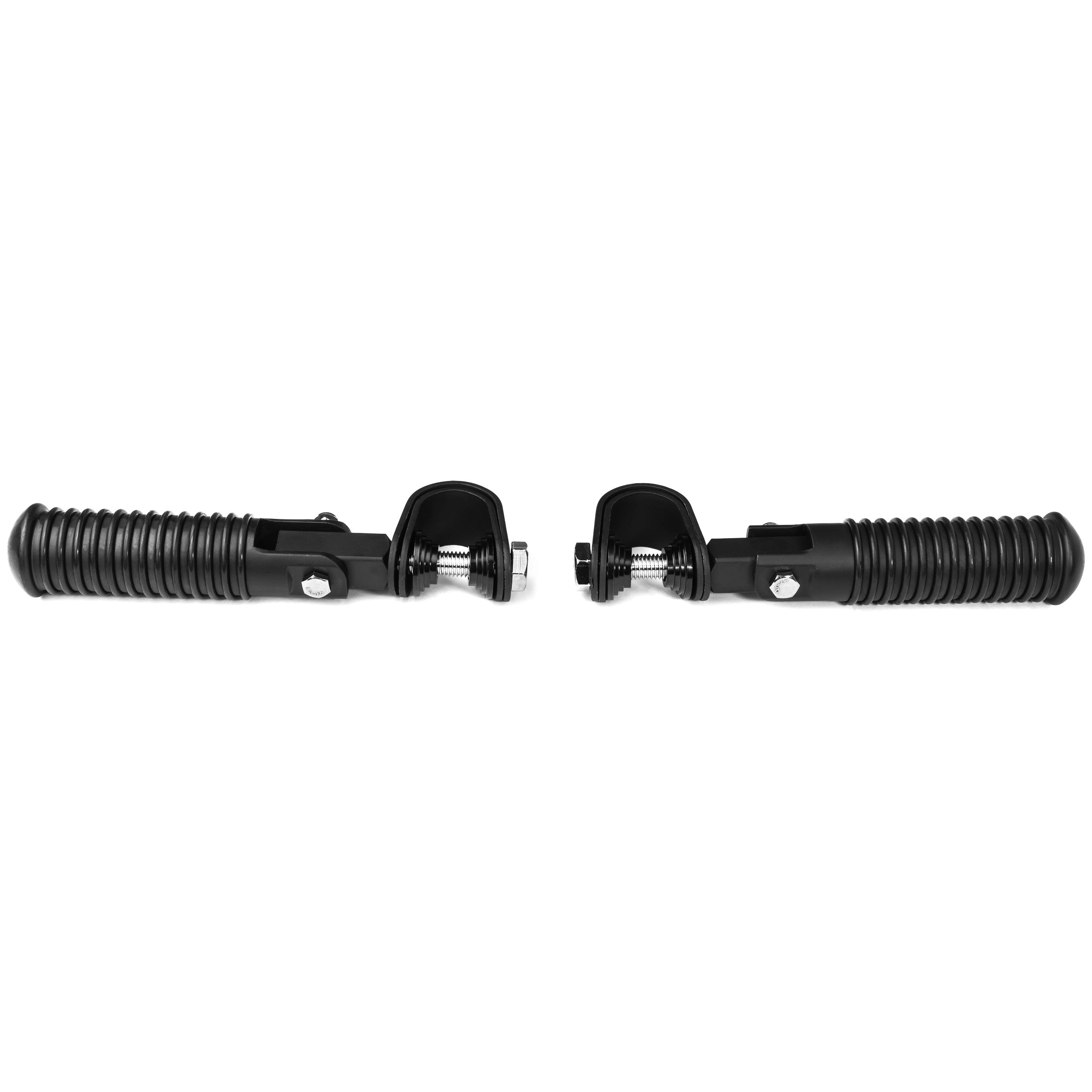 Black Foot Pegs with 1-1.25" Inch Engine Guard Clamps, Anti-Vibrate, Foldable
