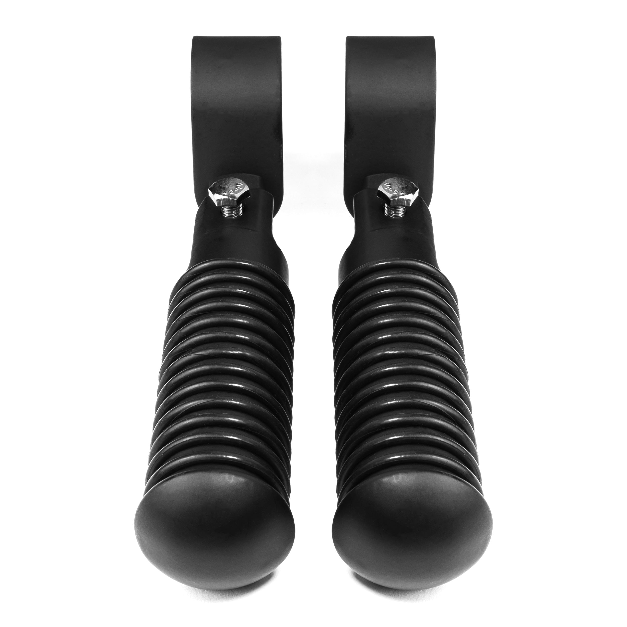 Black Foot Pegs with 1-1.25" Inch Engine Guard Clamps, Anti-Vibrate, Foldable