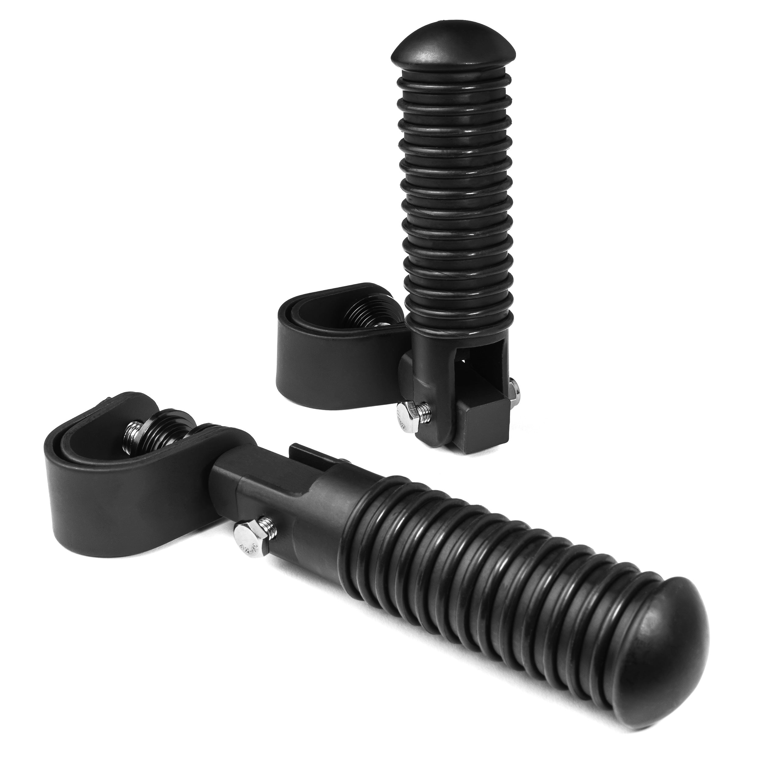 Black Foot Pegs with 1-1.25" Inch Engine Guard Clamps, Anti-Vibrate, Foldable
