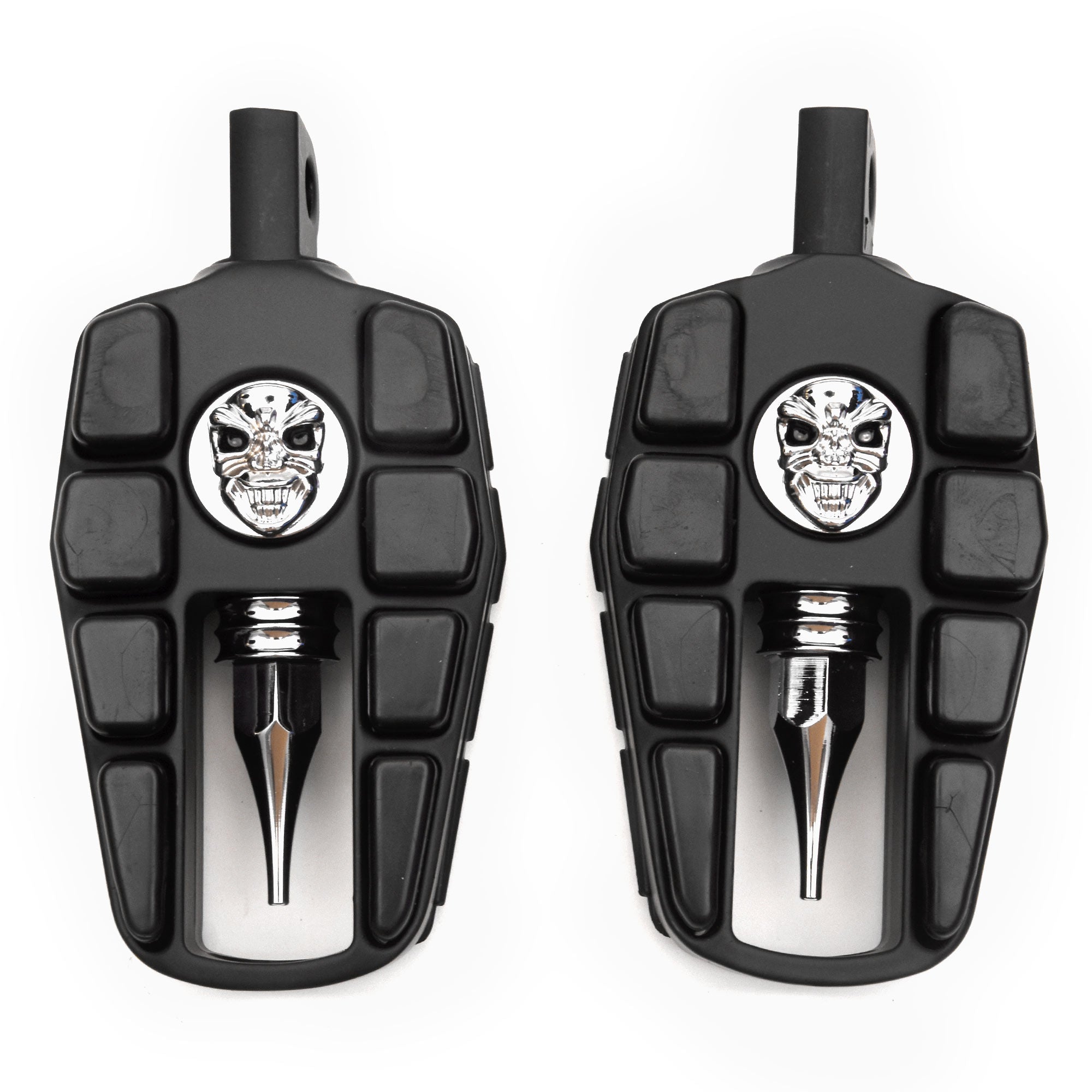 Krator Adjustable Black Highway Skull Foot Pegs for Harley Davidson Motorcycles