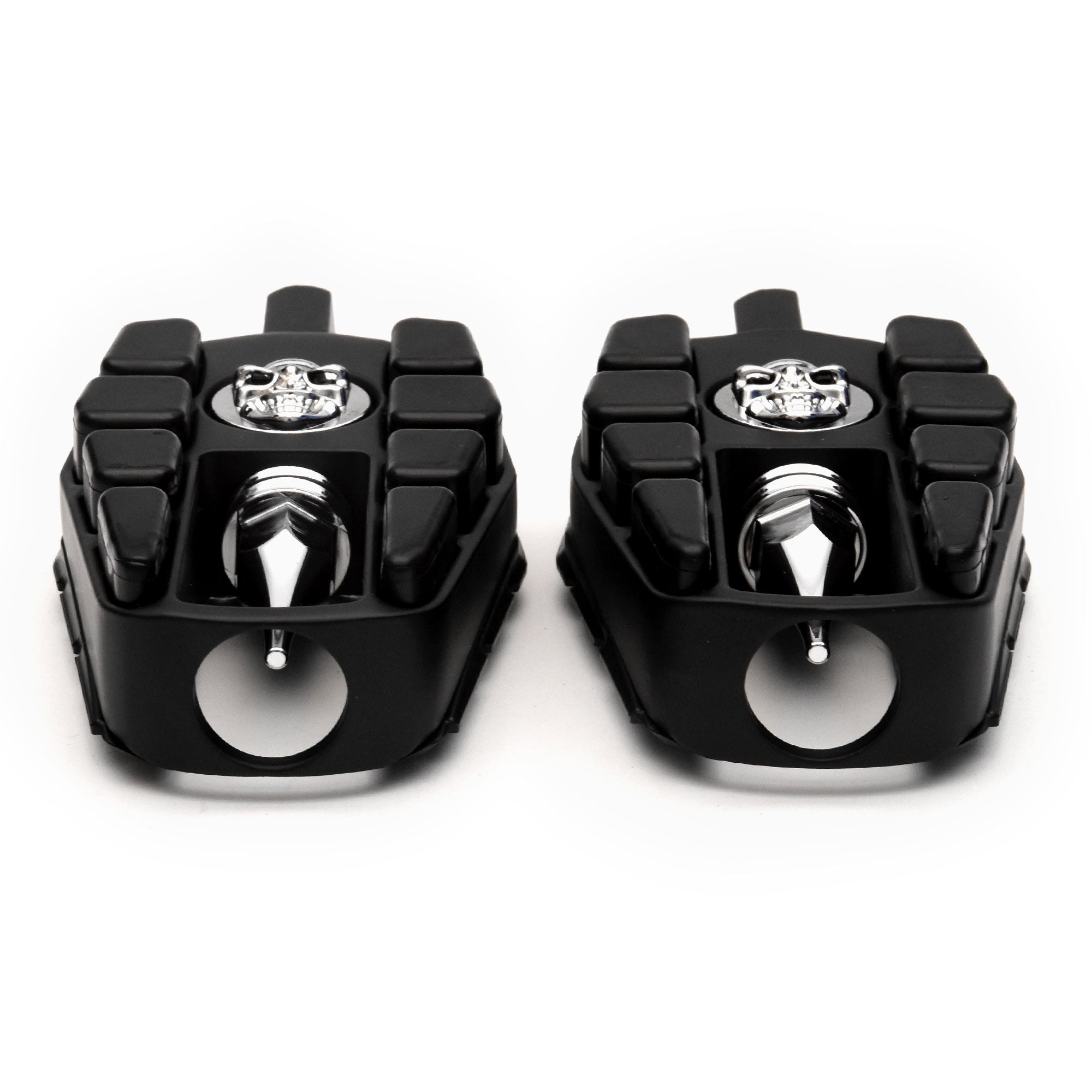 Krator Adjustable Black Highway Skull Foot Pegs for Harley Davidson Motorcycles
