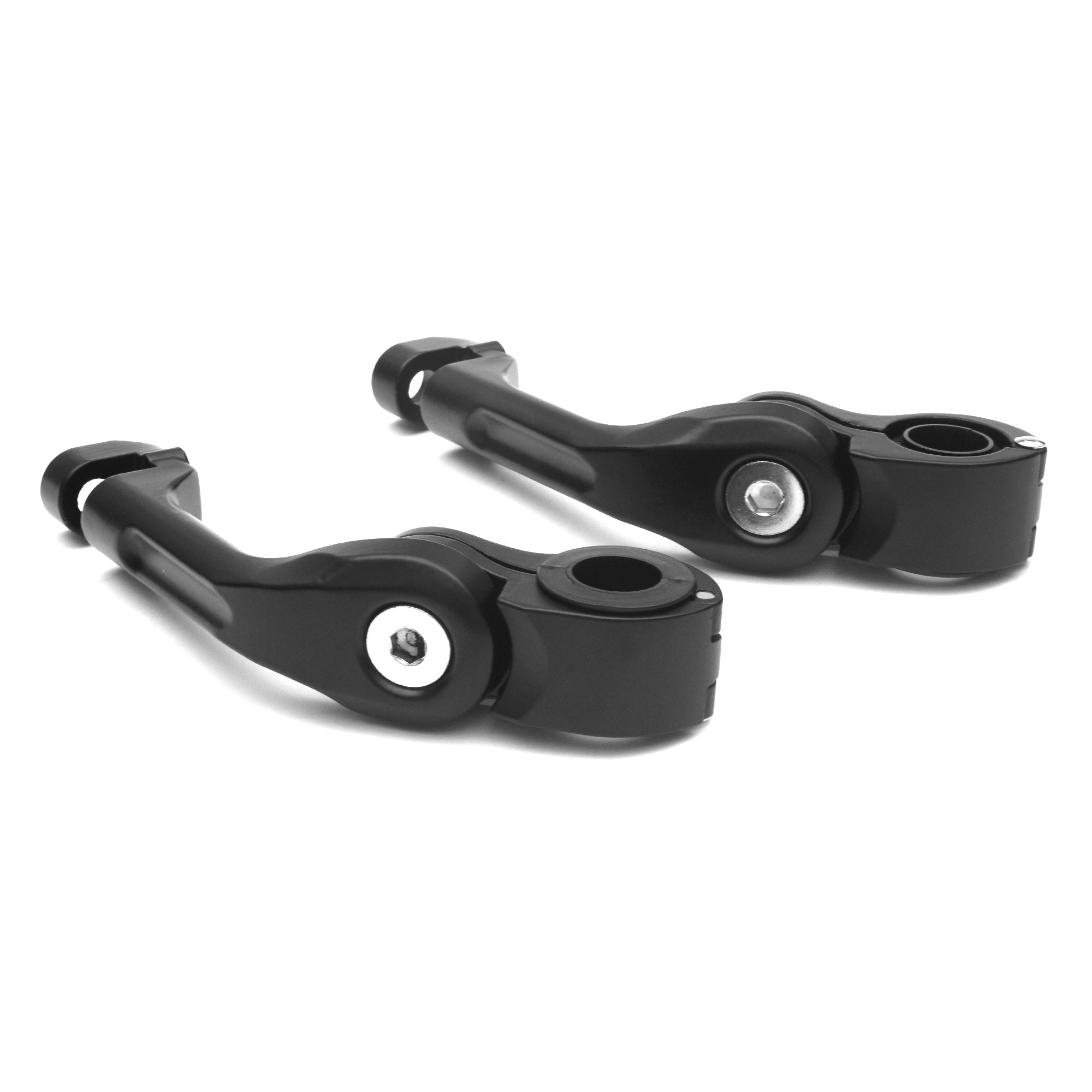 Universal 5" Adjustable Highway Foot Peg Mounting Kit Fits 1.25" Engine Guards, Black