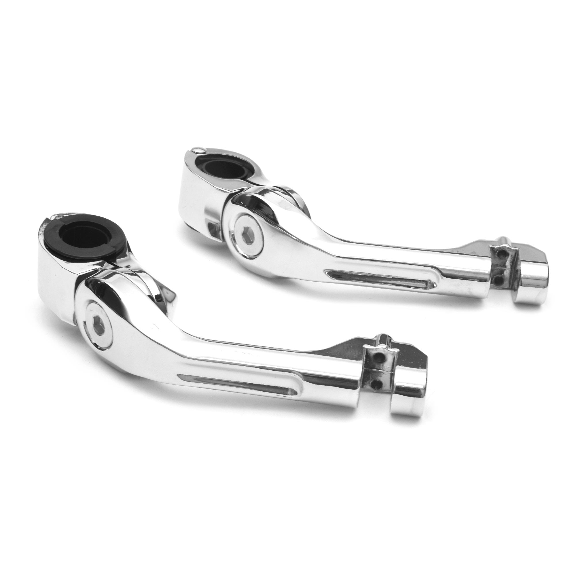 Universal 5" Adjustable Highway Foot Peg Mounting Kit Fits 1.25" Engine Guards, Chrome