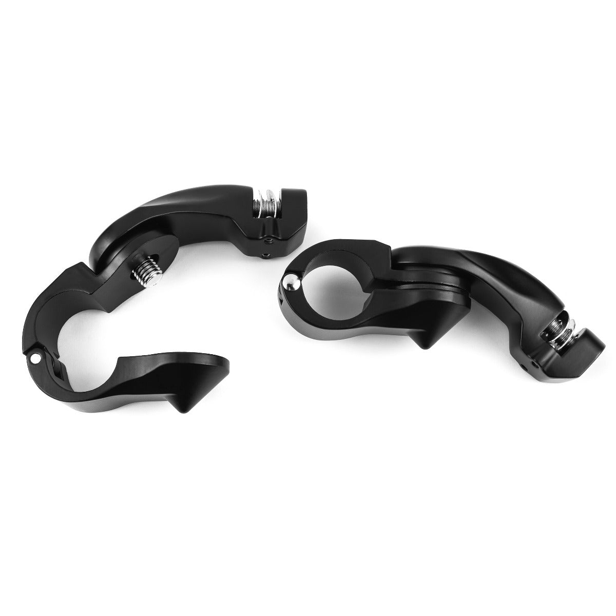 Universal 3" Adjustable Highway Foot Peg Mounting Kit Fits 1.25" Engine Guards, Black