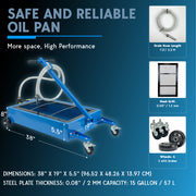 Biltek Electric 15 Gal Oil Drain Pan 110V 7.2ft Hose