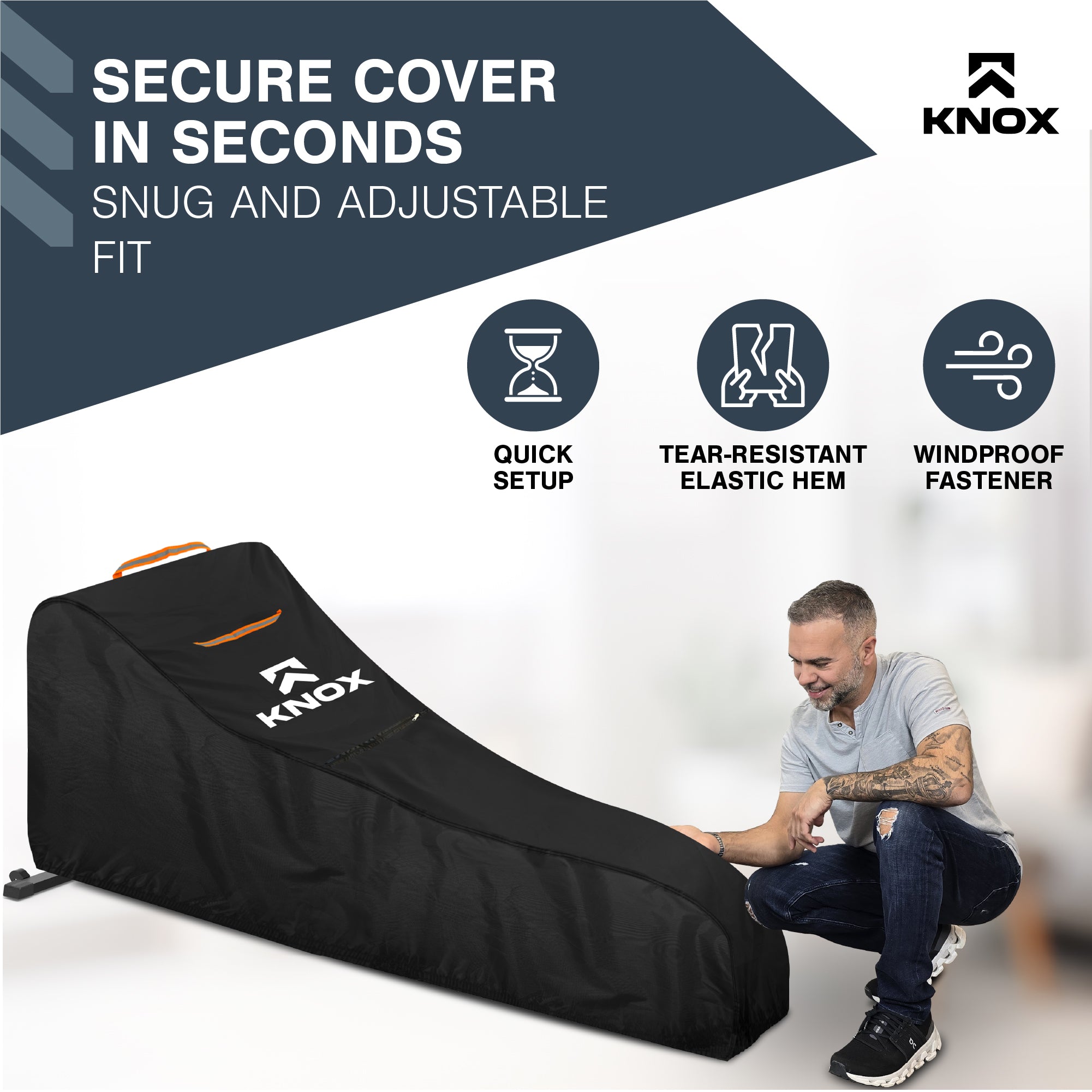 KNOX Rowing Machine Cover for Concept 2 Model D Rowing Machines, 95" x 24" x 40"