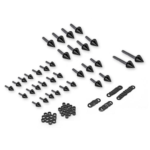 Suzuki Hayabusa GSXR 1300 Black Billet Aluminum Spike Fairing Bolts Motorcycle Frame Bolts (1999-2007)
