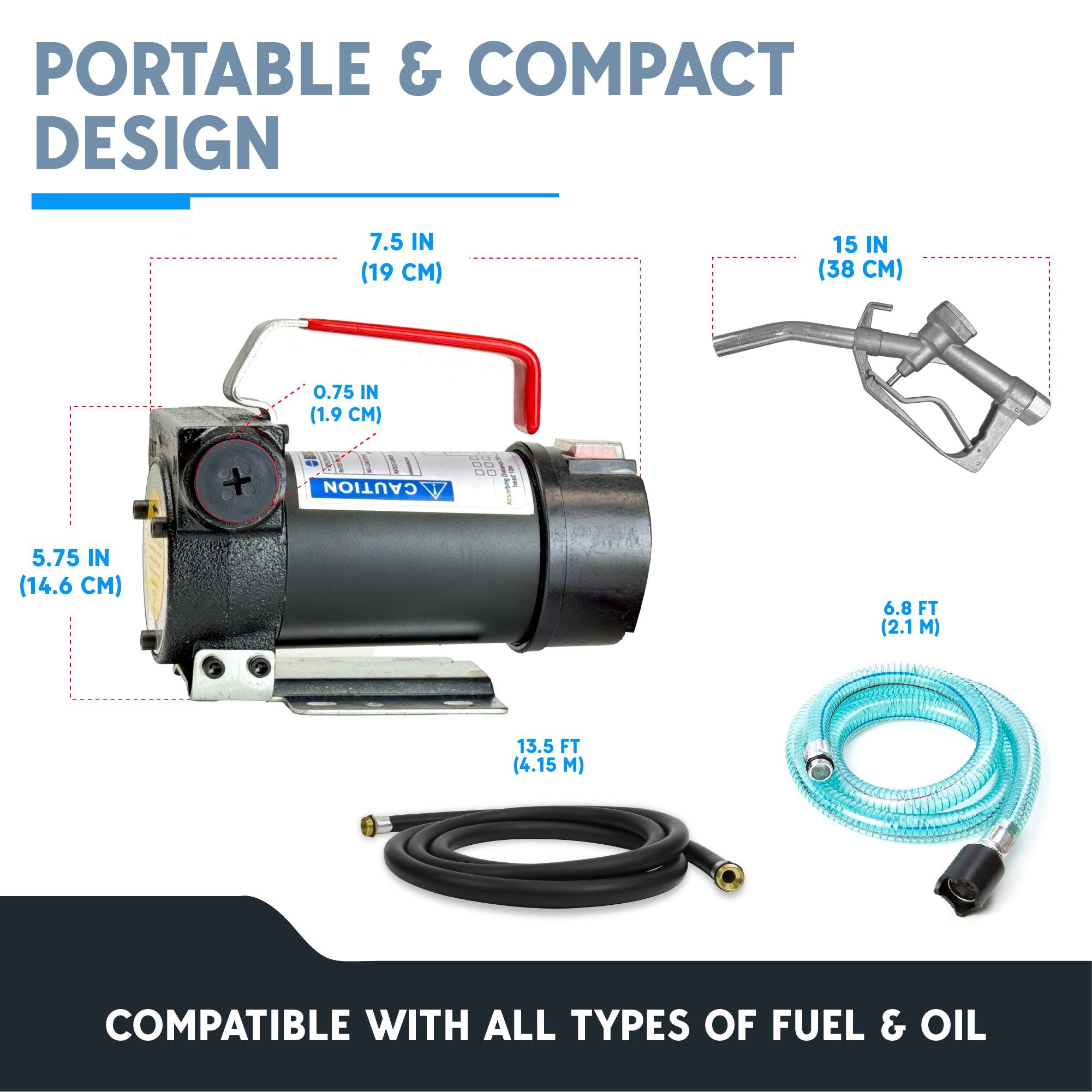 BILTEK 13 GPM 12v Fuel Transfer Pump For Diesel, Kerosene & Light Fuel Oils