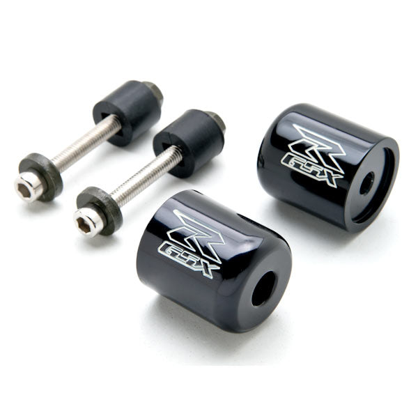 Black Suzuki "GSXR" Engraved Bar Ends Weights Sliders - GSXR 600 750 1000 Hayabusa and More! (1989-2013)