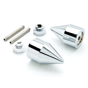 Silver Honda Spiked Bar Ends Weights Sliders - CBR 600 900 929 954 1000 "RR" and More! (1987-2013)