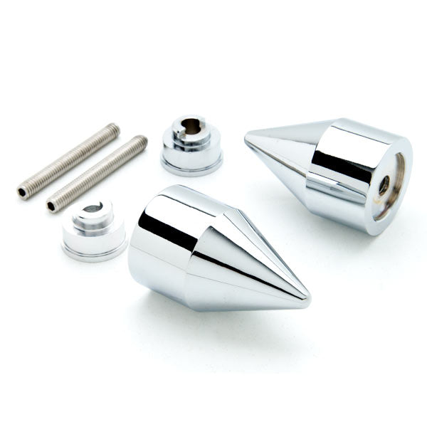 Silver Honda Spiked Bar Ends Weights Sliders - CBR 600 900 929 954 1000 "RR" and More! (1987-2013)
