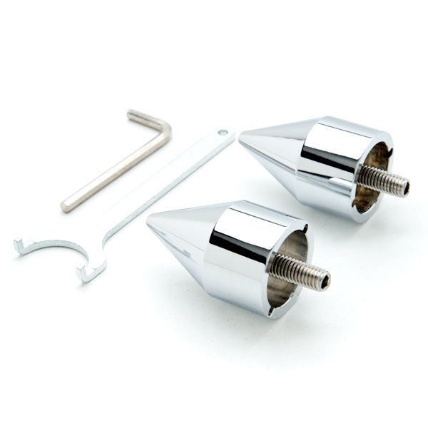 Silver Kawasaki Ninja Spiked Bar Ends Weights Sliders - ZX6R, ZX7R, ZX9R, ZX10R, ZX12R and More! (1987-2012)