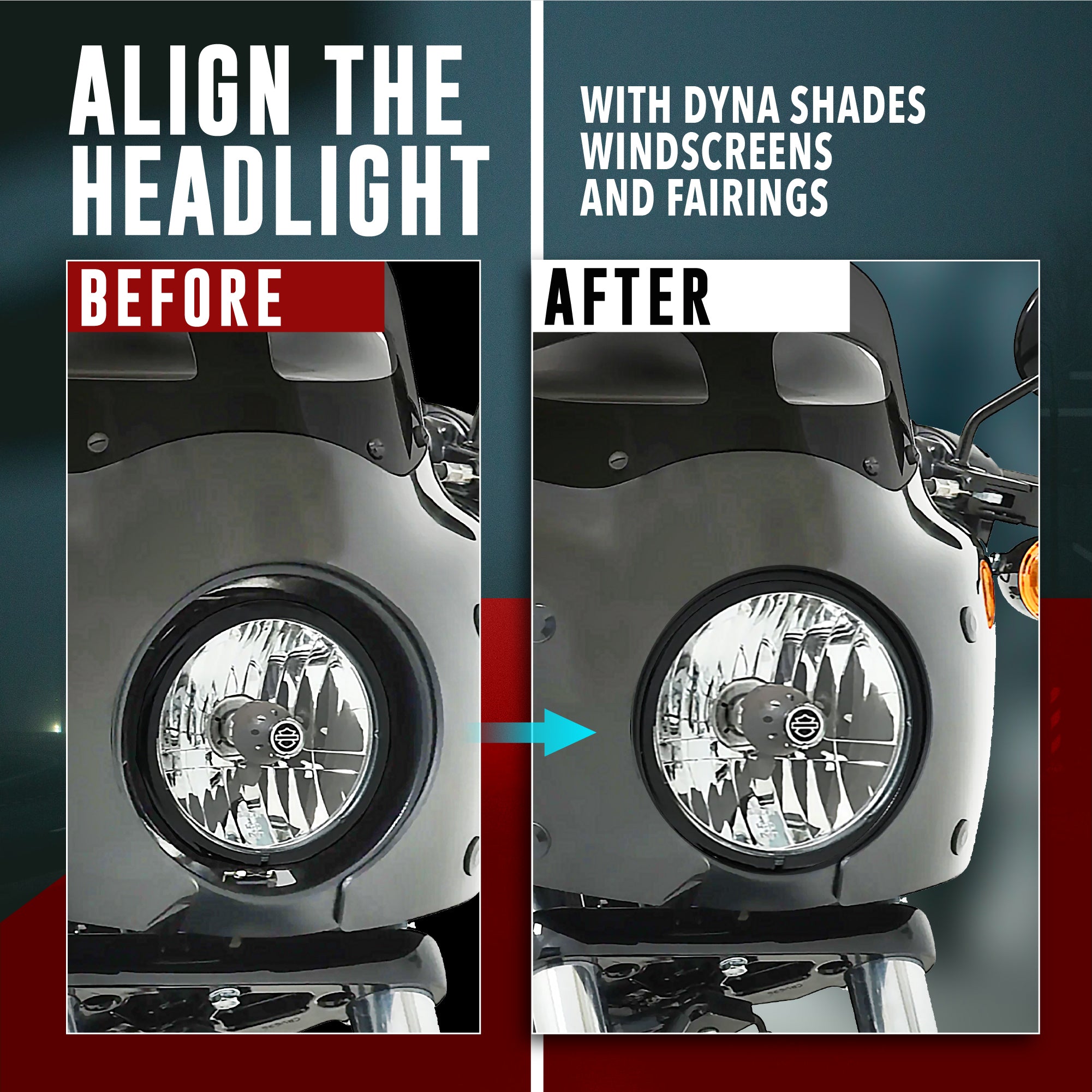 Motorcycle Headlight Extension Block Compatible with 2006-2017 Harley Davidson Dyna Models, Headlight Relocation Mounting Bracket with 7x Adjustable Positions