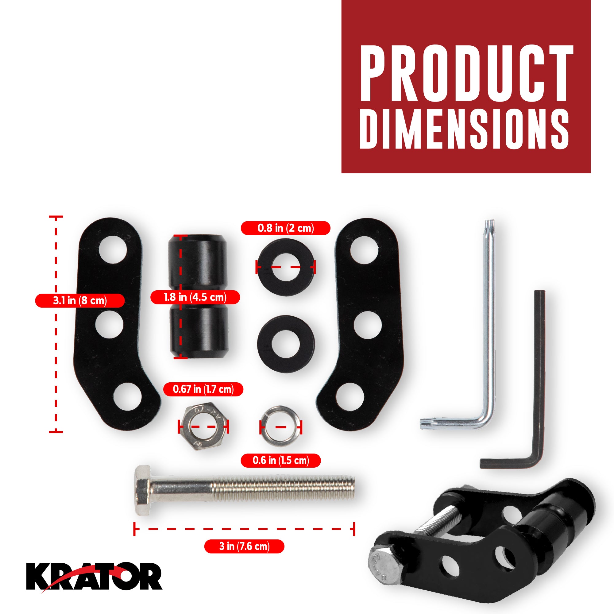 Krator Headlight Extension Block for Krator Fairing With Adjustable Design