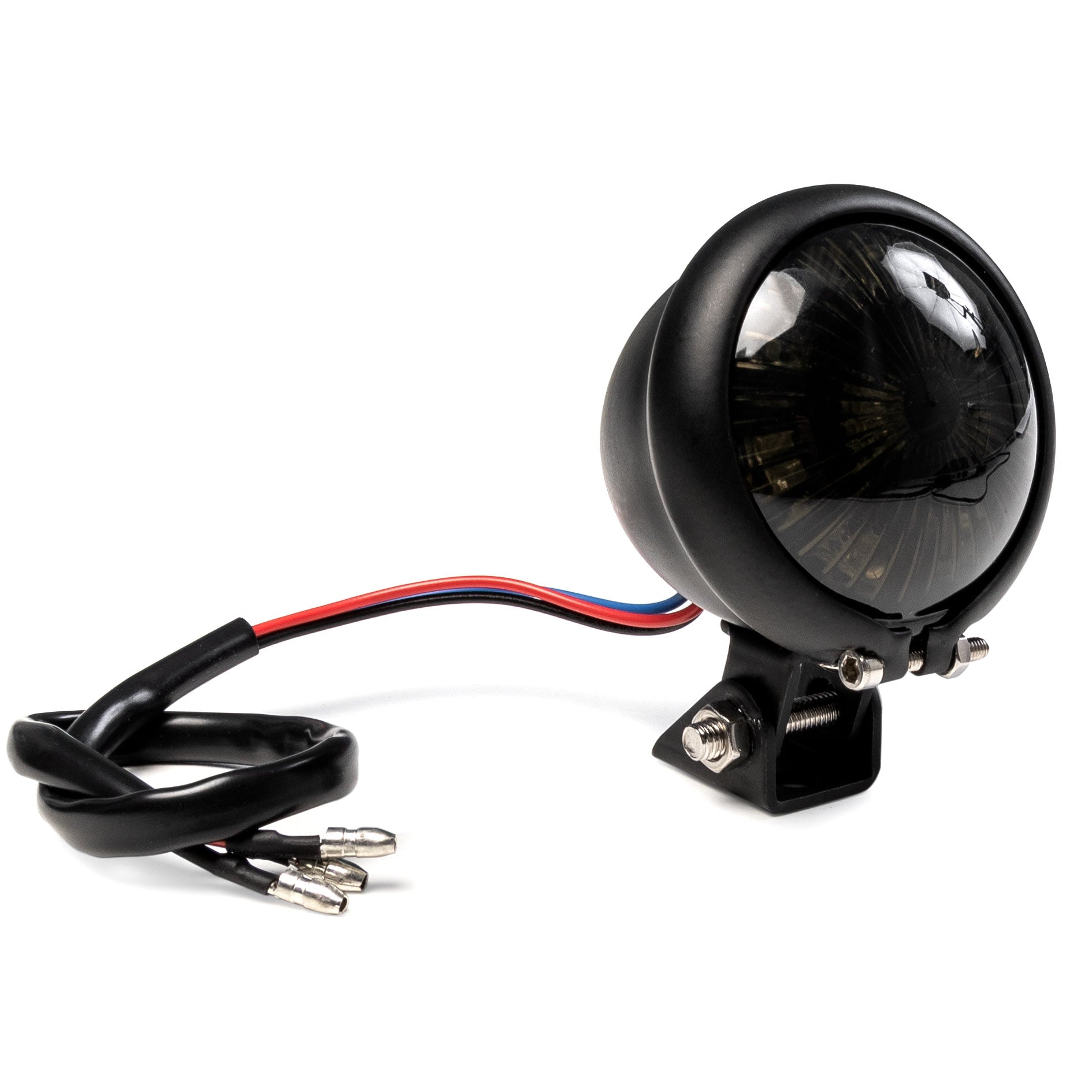 Black Bates-Style Mini LED Tail Light Motorcycle Brake Light 2 1/4" Diameter