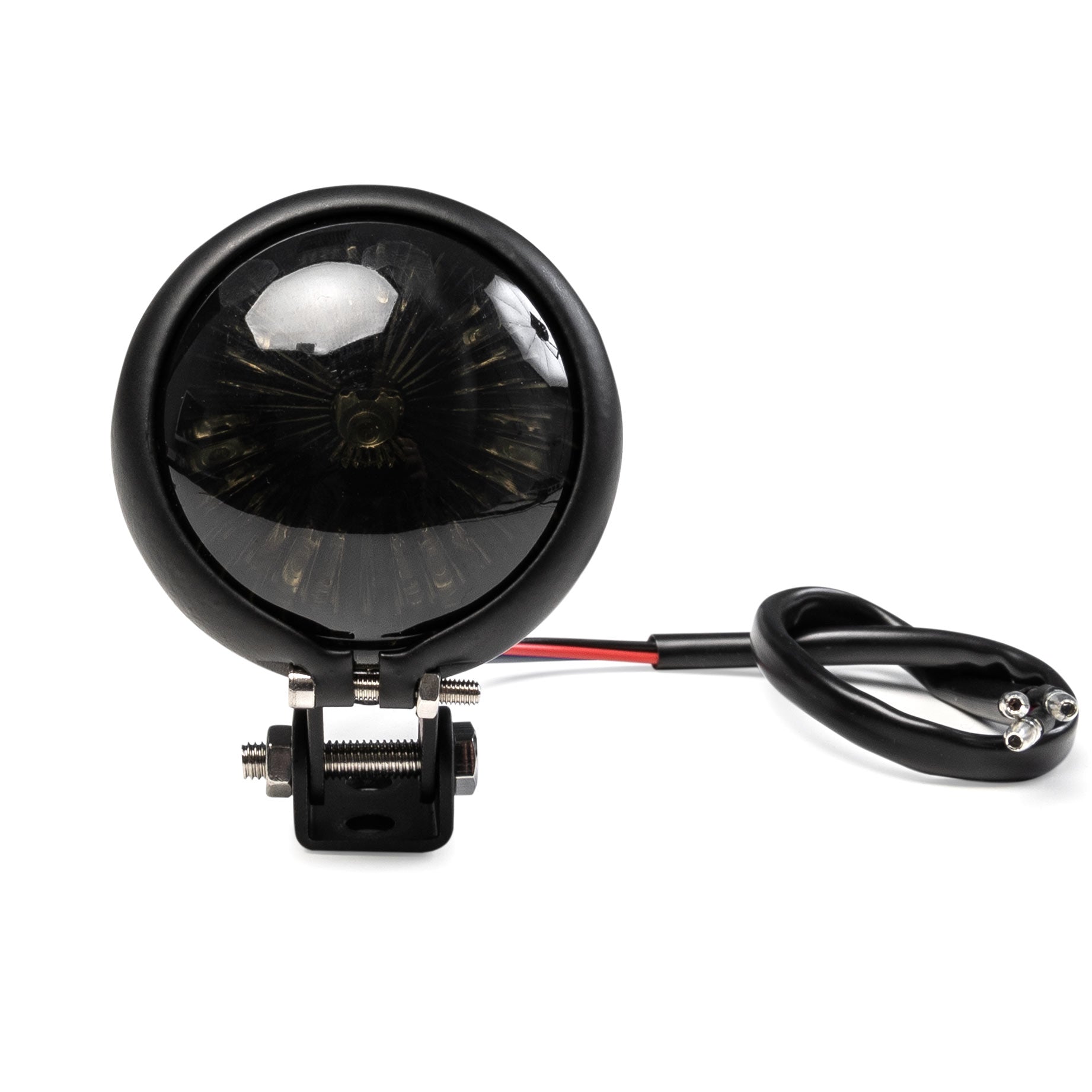Black Bates-Style Mini LED Tail Light Motorcycle Brake Light 2 1/4" Diameter