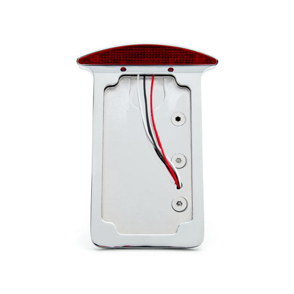 Side Mounted Vertical License Plate Assembly Chrome LED Tail Brake Light