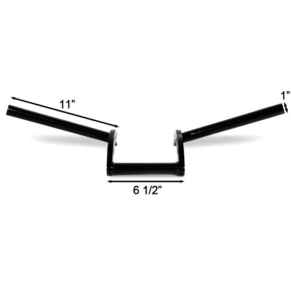Motorcycle Handlebar 1" Black Steel Z-Bar Style Bobber Cruiser Cafe Racer Bike