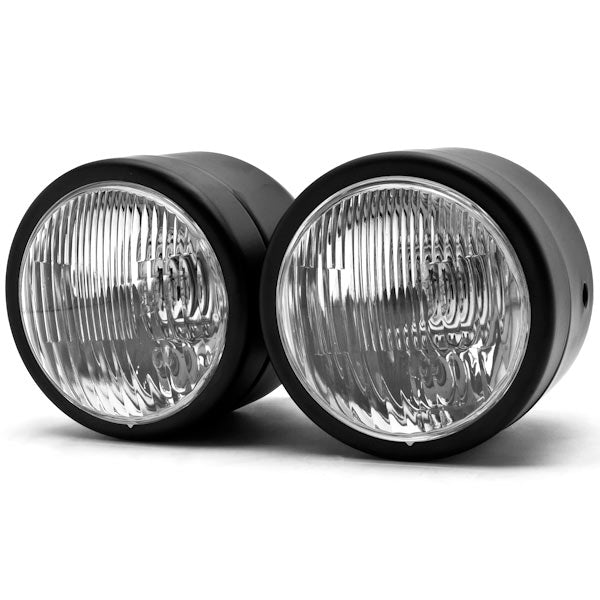 Black Twin Headlight Motorcycle Double Dual Lamp Street Fighter