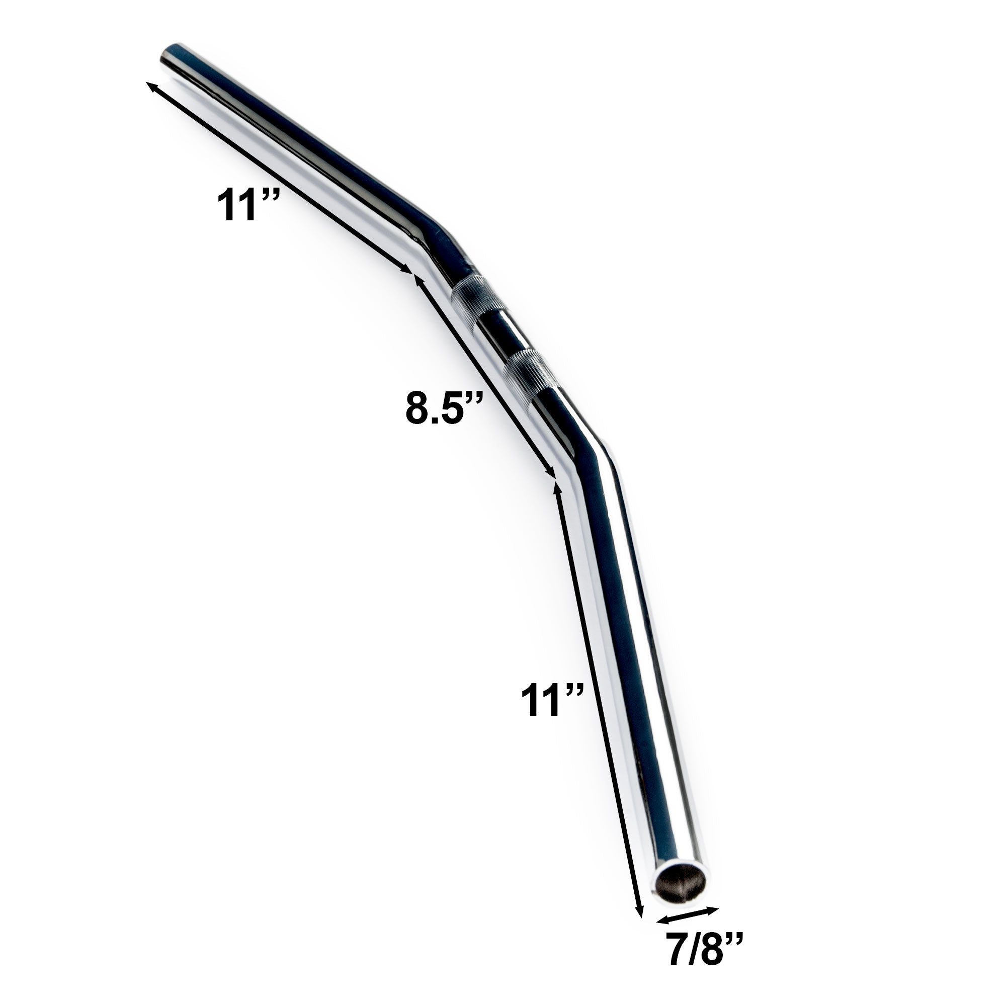 Motorcycle Handlebar 7/8" Chrome Zero Drag Bar Style Bobber Cruiser Cafe Racer