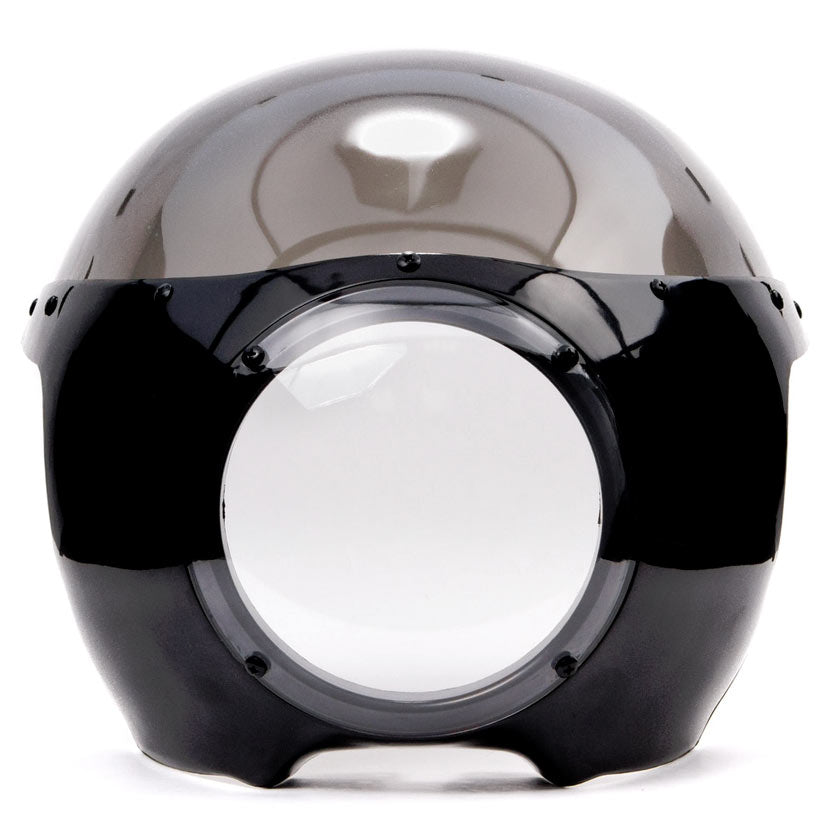 Motorcycle 5-3/4" Headlight Fairing Screen Black & Smoke Retro Cafe Racer Drag