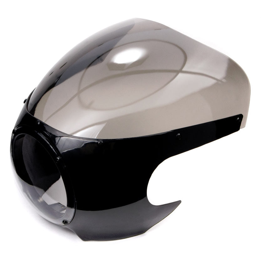 Motorcycle 5-3/4" Headlight Fairing Screen Black & Smoke Retro Cafe Racer Drag