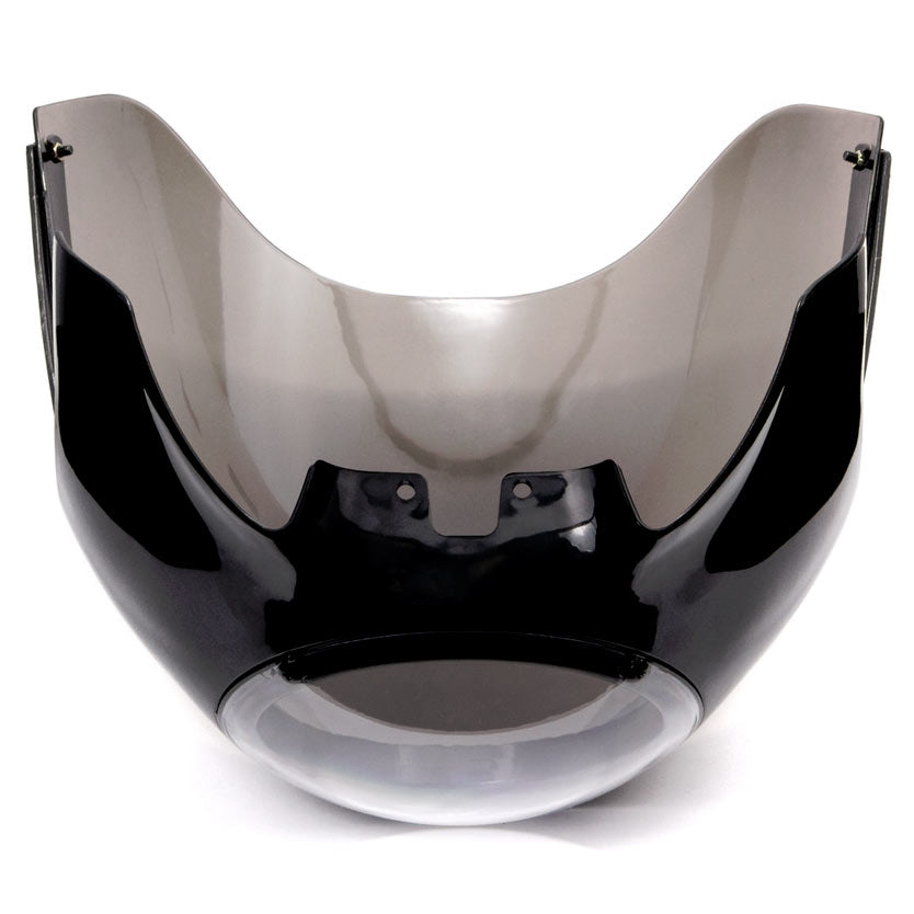Motorcycle 5-3/4" Headlight Fairing Screen Black & Smoke Retro Cafe Racer Drag