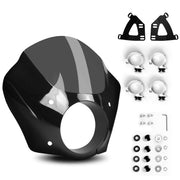 Krator Motorcycle Fairing Windshield, 35-41mm Fork Tubes, 6.25 Headlights, Smoke