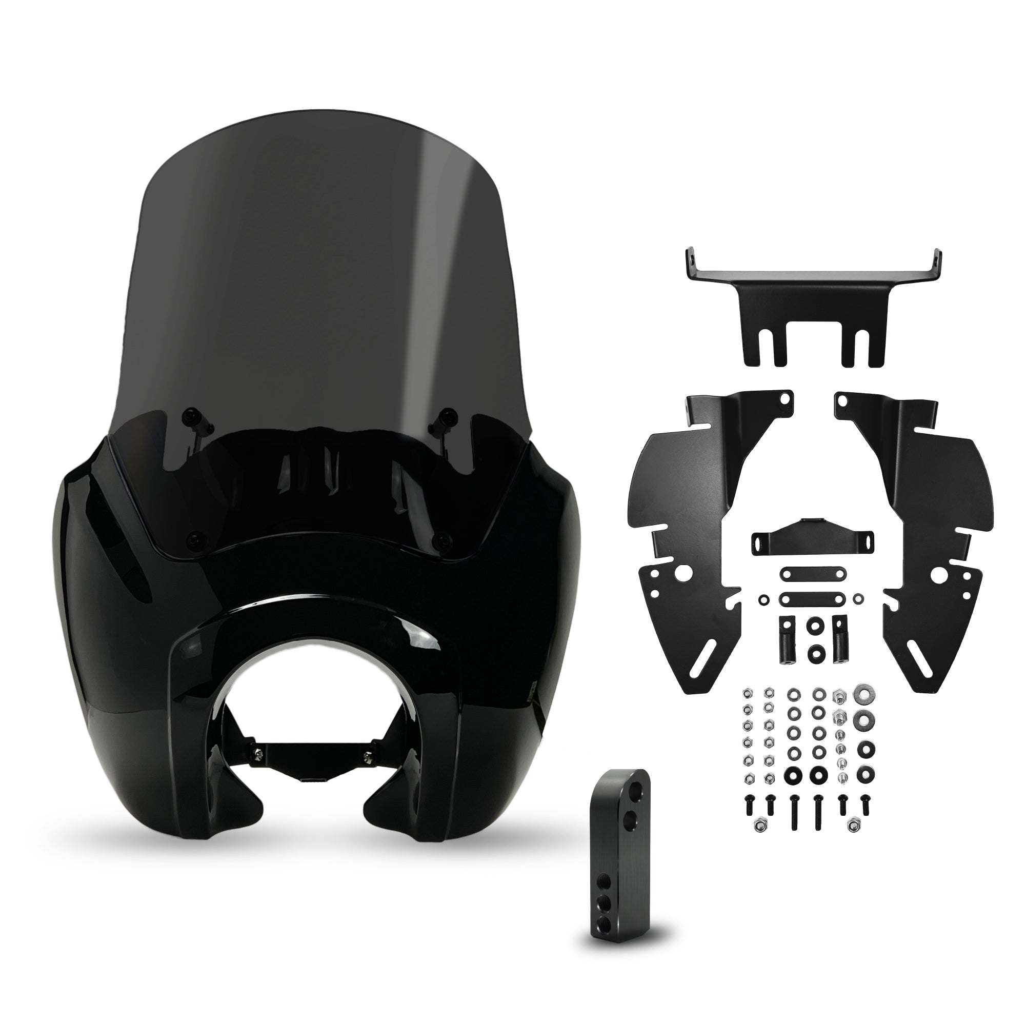 KRATOR Smoke Motorcycle Windshield Fairing, Headlight Extension Block B