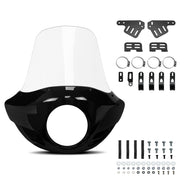 Krator 22" Motorcycle Headlight Fairing Windshield For 35-49mm Fork Clamp, Clear