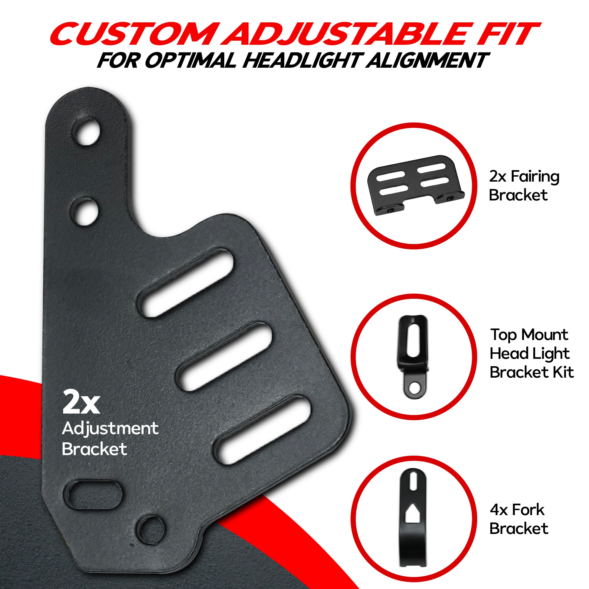 Krator 22" Motorcycle Headlight Fairing Windshield For 35-49mm Fork Clamp, Clear