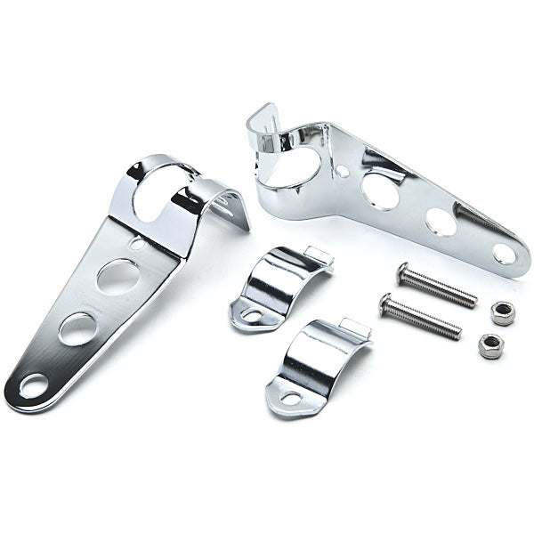 Chrome Headlight Mounting Bracket Fork Ears For Cafe Racer Bobber Bike 31-43mm
