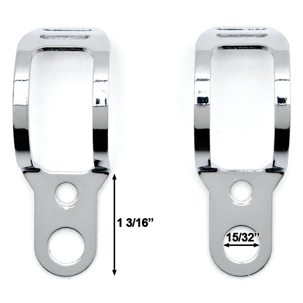 Chrome Turn Signal Clamp Relocation Mounting Bracket Fork Ears Cafe Racer Bobber Chopper 31-43mm