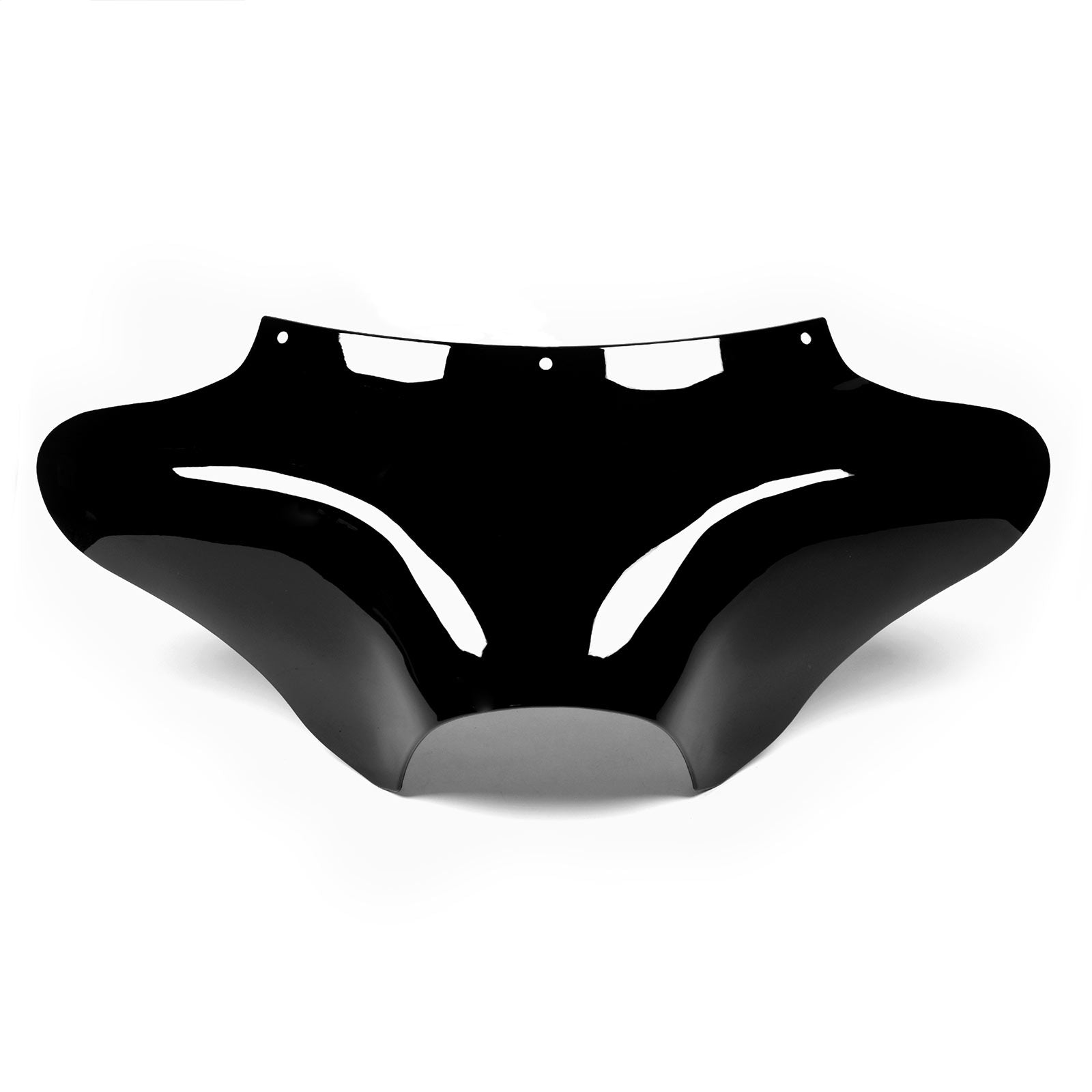 17" Tall Blackout Batwing Windshield Headlight Fairing Compatible with Harley Davidson, Honda, Yamaha and Suzuki